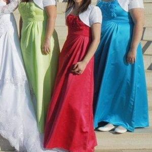 David's Bridal Satin and Chiffon Bridesmaid Dress